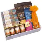 Jaiccha Holi Sweets Colourful Hamper Basket of 13 Holi Goodies