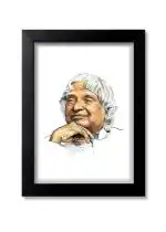 Blue Nexus APJ Abdul Kalam Wall Poster with Wall Frame Room Art Painting Collection A4 size 10x13