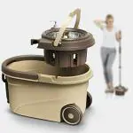 SARVAM CART Magic Dry Bucket Mop - 360 Degree Self Spin Wringing with Super Absorbers for Home & Office Floor Mop Set with 1 refiller