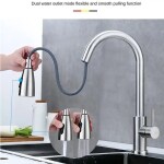 ZAIVI Flora SS 304 Heavy 360 Degree Pull Down Sprayer Hot and Cold Kitchen Sink Mixer Tap with Multifunction Spray Head Kitchen Sink Mixer Faucet (Matt Black Finish)
