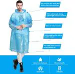 BREAZBELL Disposable rain Waterproof ponchos raincoat for travel , events ,Waterproof disposable coat ,Pocket Size Easy to Carry Digi Raincoat [PACK OF 2 ]