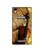 Casotec Violin Books Notes Design Printed Silicon Soft TPU Back Case Cover for Panasonic Eluga A2