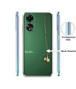 Casotec Headphone Music Design Printed Silicon Soft TPU Back Case Cover for Oppo A58 4G