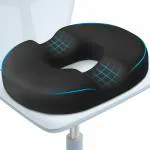 Fazista Orthopedic Memory Foam Donut Seat Cushion Pillow for Piles/Hemorrhoids Pain Back / Lumbar Support (Black)