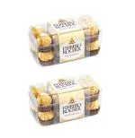Ferrero Rocher Chocolate - 16 Pcs, 200 gm (2 x Ferrero 16 Pcs, 200g)