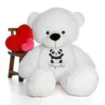 Hug N Feel Soft Toys White Polyester And Fabric Teddy Bear Soft Toy - 4 feet