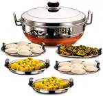 VIGSHRISE Stainless Steel Idli Dhokla Cooker Induction Idli Maker (5 Plates , 2 Idlis )V