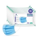 Careview 3 Ply Disposable Face Mask Pouch, Certified by BFE>99% and PFE > 95%, SITRA, DRDO, ISO and CE (Pack of 50, Blue)