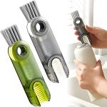 KITCHEN CRAFTOPIA 3 in 1 Multifunctional Crevice Cleaning Brush, U Shapes Bottle Cleaner Brush, Tiny Bottle Cup Lid Detail Brush Straw Cleaner Tools(pack of 1)