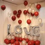 Festiko Red And White Balloons Combo For Valentines Day Room Decoration, Marriage Proposal, Wedding Decoration And Celebration