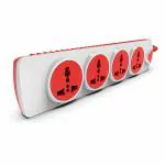 Fybros 240 Volts Qubic 4x1 International Sockets Power Extension Box With Master Switch And Indicator 5 Meter