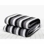 Goyal's Black and White Striped Single Bed Blanket 58 x 88 Inch