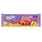 Milka Raisins And Hazelnuts Chocolate, 270 Gm