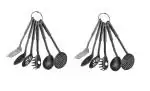 6 Pcs Plastic Black Kitchen Tools Set and , MultiColour (Pack of 2)