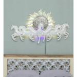 DecoCraft Iron Handmade Big Seven Horses Wall Decor Home decor Bedroom decor (53.5x3.5x32)Inch