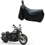 Oshotto Dust and Water Proof Double Mirror Pocket Leatherite Bike Body Cover Compatible with Harley Davidson Low Rider S