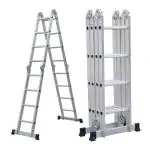 Corvids 14.5 ft (16 Steps) Portable & Compact Folding Aluminium Multipurpose Super Step Ladder with Multi-postion safety locking hinges Ideal for Home & Industrial purpose (Capacity 120 Kg)