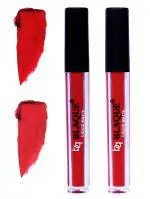 bq BLAQUE Matte Liquid Lip Gloss Combo of 2 Lipstick # 101-102 (8 ml, Orangish Red & Red)