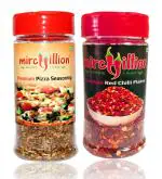 Mirchillion Pizza Seasoning And Red Chilli Flakes Combo - 80 g, Pack of 2