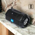 JHN SPEAKERS Wireless Ultra Portable Bluetooth Speaker with FM Radio, USB Pen Drive Slot and Memory Card Slot, AUX Input Mode Speaker (BLACK)