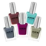JUICE | ONE COAT | NAIL PAINT COMBO | CAMEL GOLD - 24, GRAVEL GRAY - 27, CARNATION PINK - 47, CARNIVAL HANGOVER - 72, BLUE BUBBLE - 80 | LONG LASTING | 11ML EACH | PACK OF 5