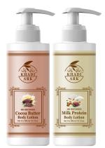 Khadi Ark Natural Milk Protien | Cocoa Butter Body Lotion Moisturizer Pack of 2 (600 ml)