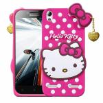Indiacase Lenovo A6000 Pink Rubber Shock Proof, Dual Protection, Silicone, 3D Catoon Kitty, Shock-Absorbent, Wireless Charging Compatible Cases & Covers