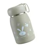 Welour Glass Brown Water Bottle With Rabbit Pattern - 500 Ml