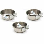 THE DDS STORE Guinea Pig, Bird and Hamster Feed Bowl with Clamp Holder and Hook Holder Non Toxic (Pack of 3) -150ml