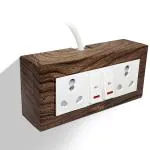 Palfrey Wooden Texture Electric Extension Board - 16A + 16A with Two 16A Switch with LED Indicator and Heavy Duty 15 Meter Wire