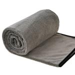 MOCKHE Big Size- 90 X 60cm Microfiber Cloth for Car - Ultra Soft - Suede Edges & Dual Sided Microfiber Cloth - Lint & Streak Free Car Cleaning Cloth - Multipurpose Car Wash Cloth for Drying-1pc,Grey