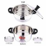 EuroStyle American Steamer 12 Deluxe Stainless Steel idly Cookware, 3 idli Plates & 1 Steamer Plate For Fluffy Idlies & Dhokla (Stainless Steel, EUS_AS_12_Deluxe)