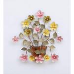 Malik Unique Handpainted Iron Buck Flower Wall Art, White