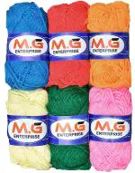 M.G Enterprise Wool Yarn, M.G Ball nueve combo 6 colors 20 gm each