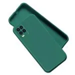 A rtistque Liquid TPU Silicone Matte Shockproof Flexible with Camera Protection Soft Back Cover Case for Realme 8 Pro/Realme 8 4G- Dark Green