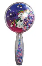 Preili's Multicolor Round Hair Brush Unicorn Cartoon Character