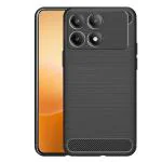 Fastship Case Silicone Hybrid Matte Rubber Case Back Cover for POCO X6 Pro 5G - Black