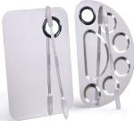 Feelhigh Stainless Steel Cosmetic Makeup Spatula Foundation Mixing Palette (pack of 2)