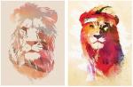 D E C O R A Royal Lion Theme 2 Poster Set - 12 X 16 Inch