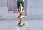 SHRIJIMATHURA Temple For Top 3 Step Pure Brass Gold Painted For Long Last Shine Brass Kalash (Gold)