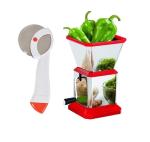 FIRST FRONT Stainless Steel Apex Pizza Cutter With Solid Plastic Chilly Cutter and (Multicolour, Pack of 2)