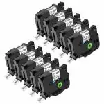 HAIDERY HARDWARE AUTM Nineleaf Multicolor Cassettes Tze241 Tz241 Standard Laminated Self-Adhesive Label Tape Compatible for Brother P Touch PT-9800 PT-9600 PT-7600 PT-2730 PT-2700 Label Tape (18mmx 8m) (Pack of 10)