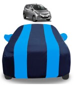 Auto Hub Car Cover Compatible with Hyundai Eon with Mirror Pockets, Triple Stitched, Navy, Blue, Water Resistant Car Body Cover