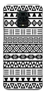 Mobiera Aztec Print Black & White Design Printed Back Cover Case For Redmi Note 9 Pro