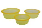 Swastik Housewares Plastic Multipurpose Yellow Round Fruit & Vegetable Basket(Small+Medium+Large)