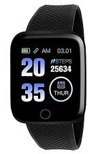 SKYPHR ID116 Plus Bluetooth Fitness Smart Watch for Men and Women Activity Tracker (Black)