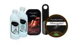 Sheppits Premium Shoe Shiner (Neutral), Shoe Cleaner (Natural), Shoe Polish (Brown), Shoe Horn (Black), & Suede or Nubuck Shoes Cleaner (Natural) Combo | Shoe Care Kit