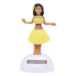 VOILA Solar Powered Dancing Hula Girl Swinging Bobble Doll Gift Car Home_Yellow
