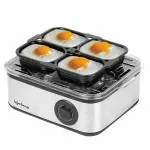 Lifelong LLEB02 2-in1 Egg Boiler and Poacher 500W (Transparent & Silver Grey), Boil 8 eggs, Poach 4 eggs, Easy to clean| 3 Boiling Modes, Stainless Steel Body and Heating Plate, Automatic Turn-Off