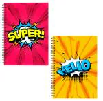Whats Your Kick Comic Expression Inspired A5 Set of 2 Soft Cover Notebook 80 GSM Wiro Binding Notebook Single Line 160 pages Stylish Notebook D1